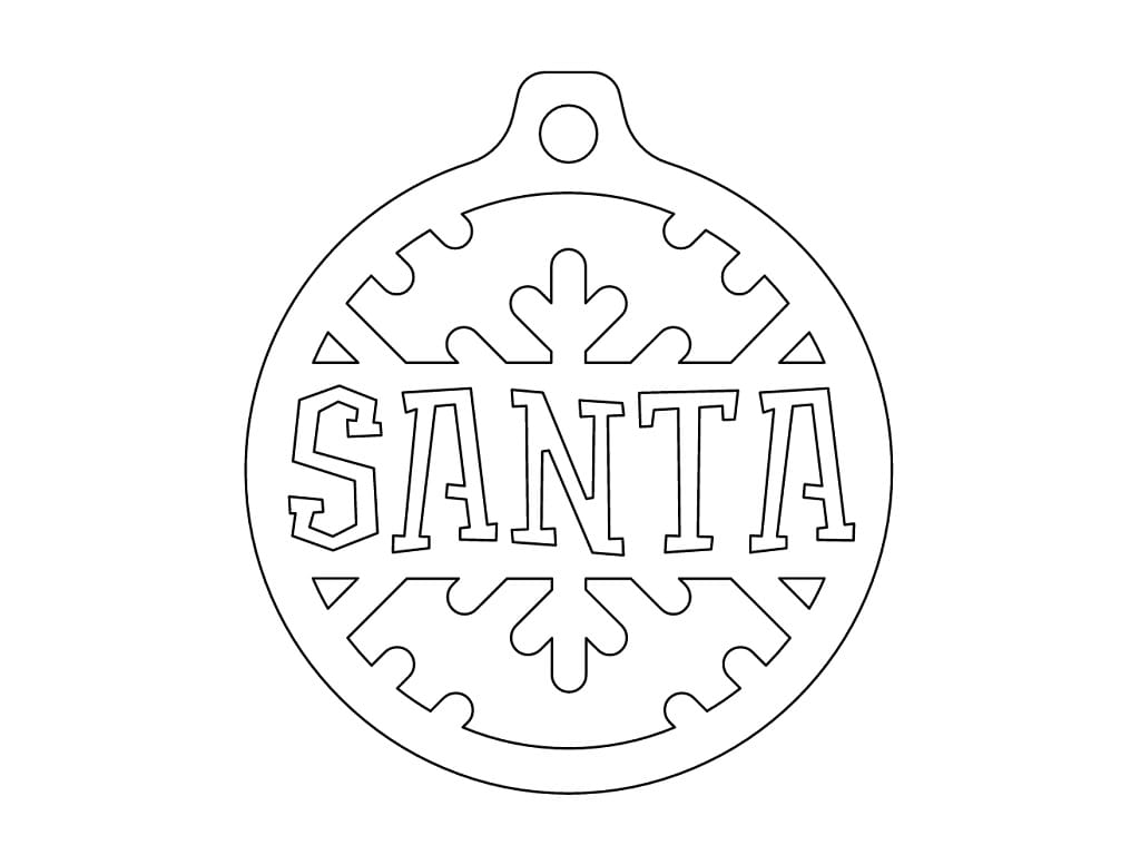 Laser Cut Santa Name Christmas Tree Ornament