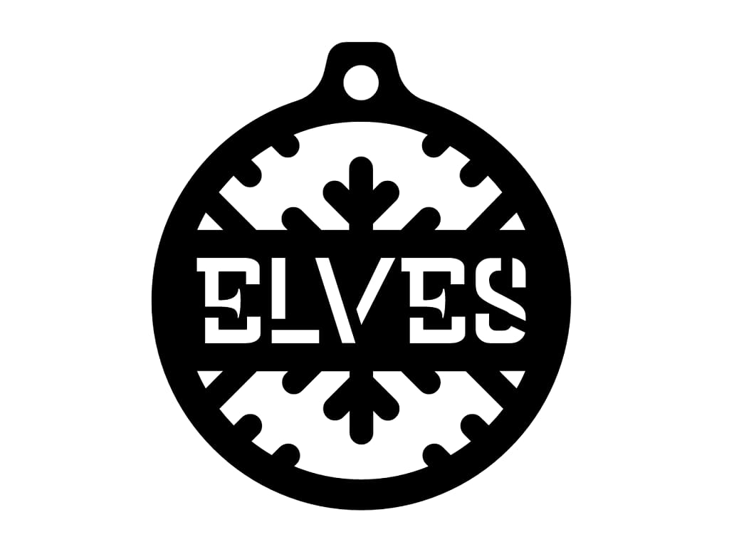Laser Cut Elves Christmas Tree Ornament