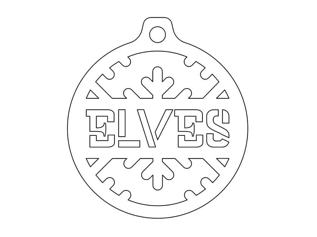Laser Cut Elves Christmas Tree Ornament