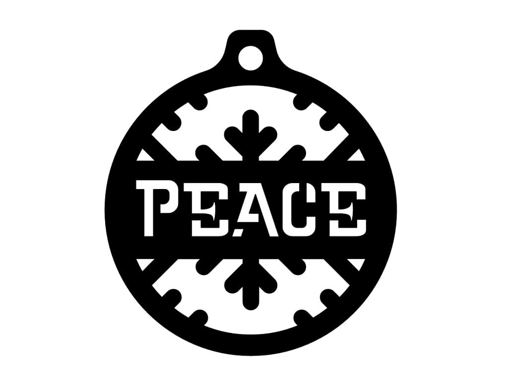 Laser Cut Peace Christmas Tree Ornament