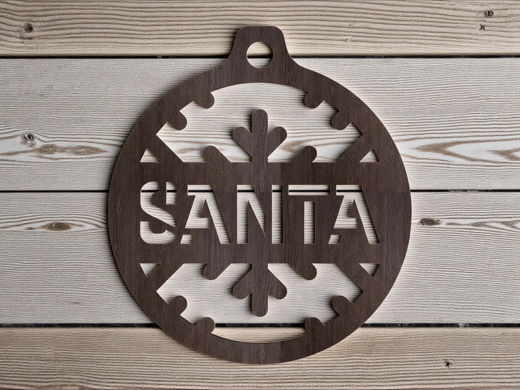Laser Cut Santa Christmas Tree Ornament