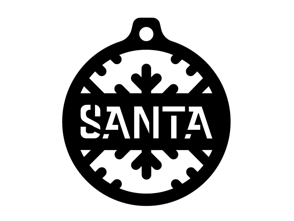 Laser Cut Santa Christmas Tree Ornament