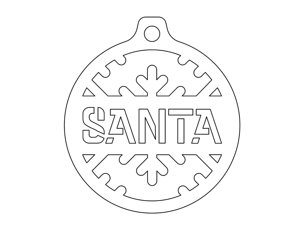 Laser Cut Santa Christmas Tree Ornament