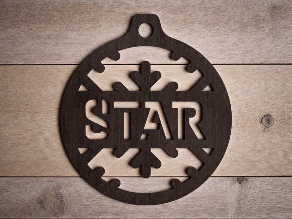 Laser Cut Star Christmas Tree Ornament