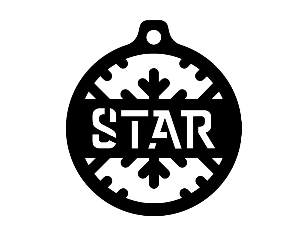 Laser Cut Star Christmas Tree Ornament