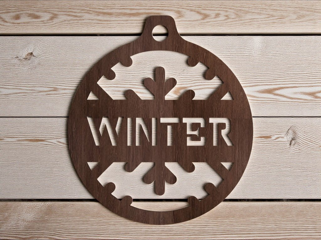 Laser Cut Winter Christmas Tree Ornament