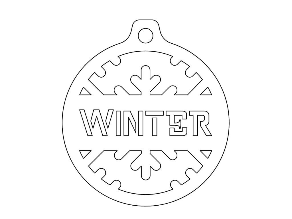 Laser Cut Winter Christmas Tree Ornament