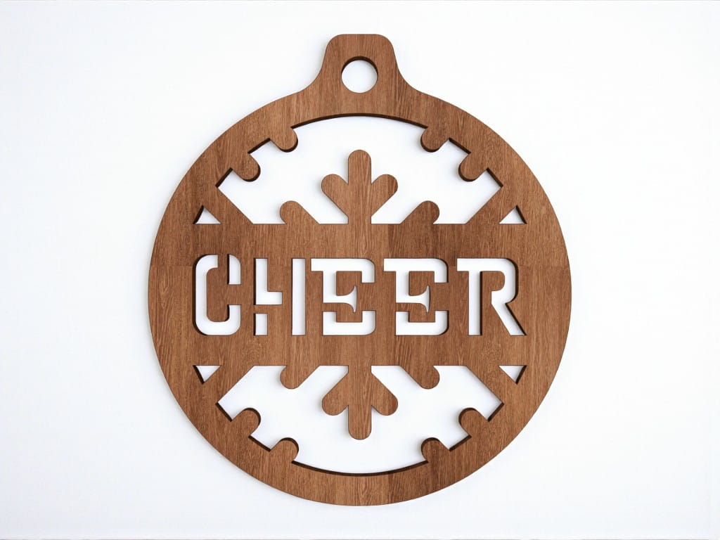 Laser Cut Cheer Christmas Ornament