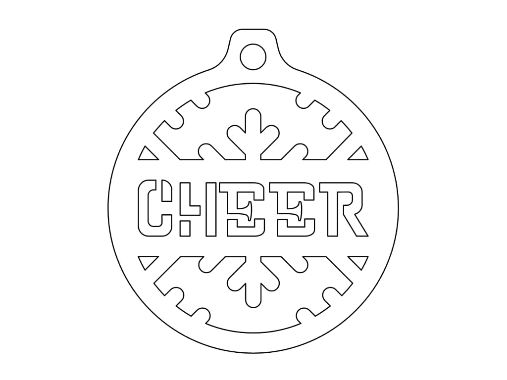 Laser Cut Cheer Christmas Ornament