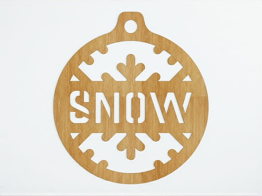 Laser Cut Snow Christmas Tree Ornament