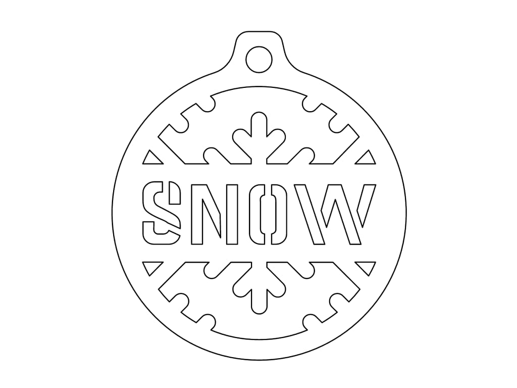 Laser Cut Snow Christmas Tree Ornament