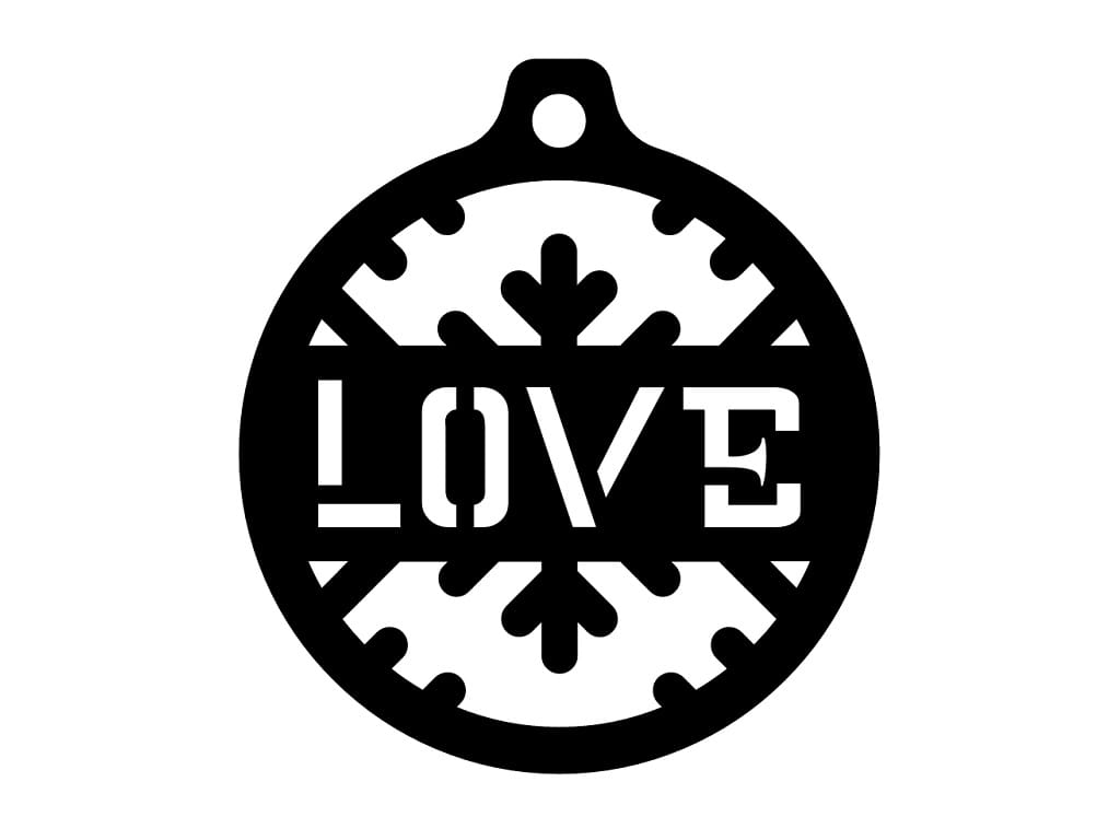 Laser Cut Love Christmas Tree Bauble