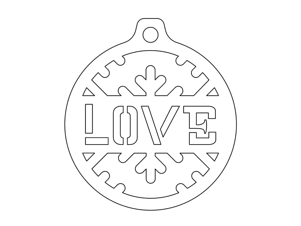 Laser Cut Love Christmas Tree Bauble