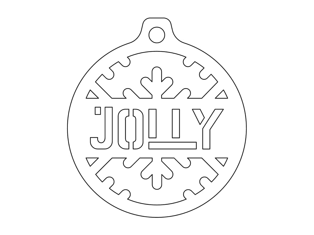 Laser Cut Jolly Christmas Tree Bauble