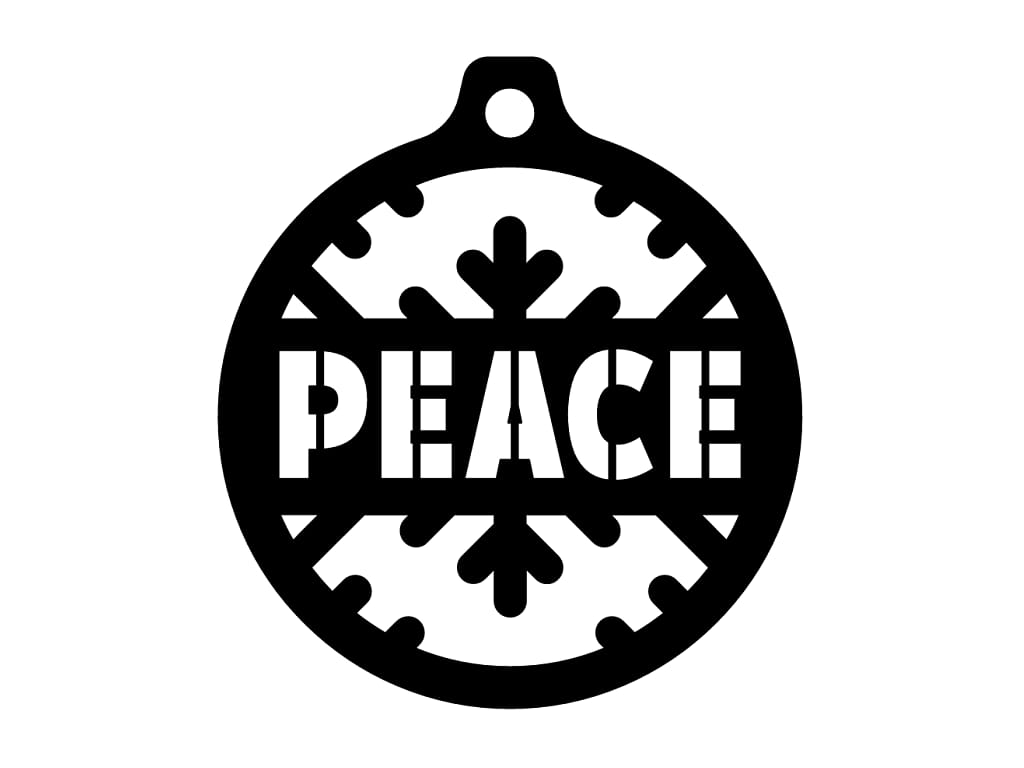 Laser Cut Peace Christmas Bauble