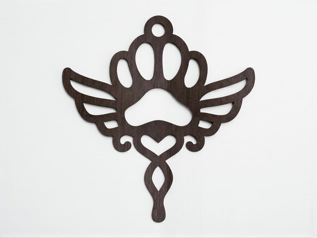 Laser Cut Angel Pet Paw Christmas Ornament