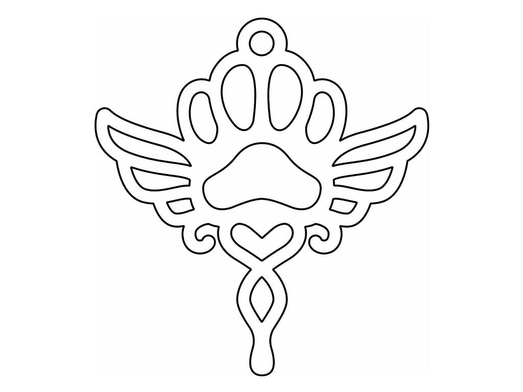 Laser Cut Angel Pet Paw Christmas Ornament