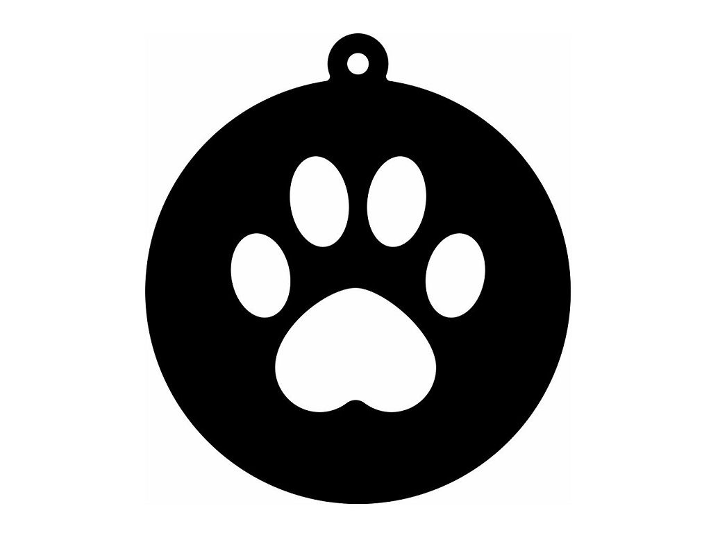 Laser Cut Paw Print Christmas Ornament