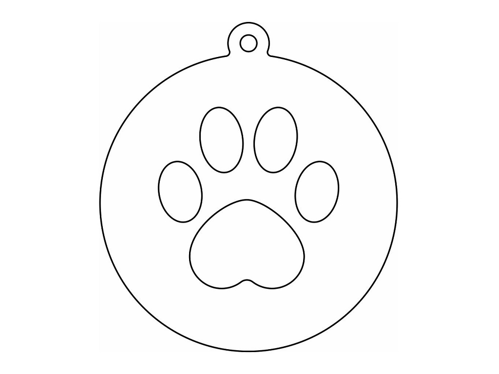 Laser Cut Paw Print Christmas Ornament