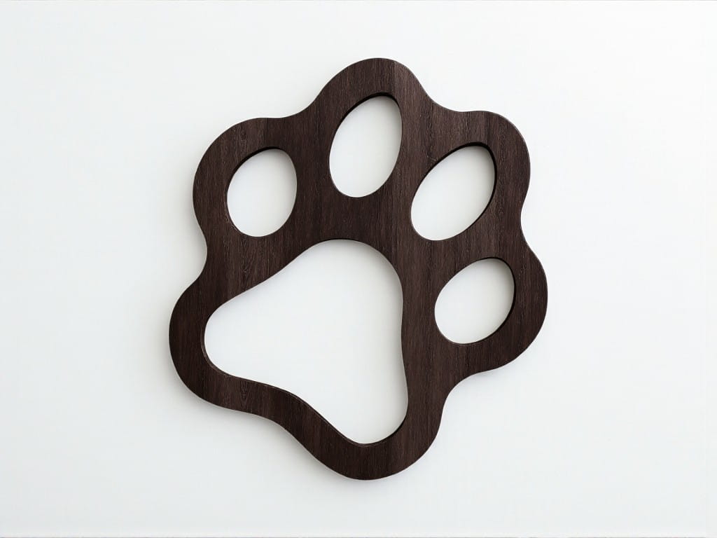 Laser Cut Simple Paw Print Christmas Ornament