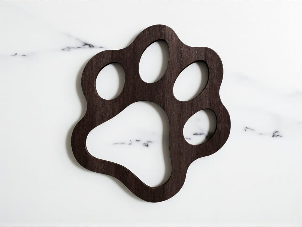 Laser Cut Simple Paw Print Christmas Ornament