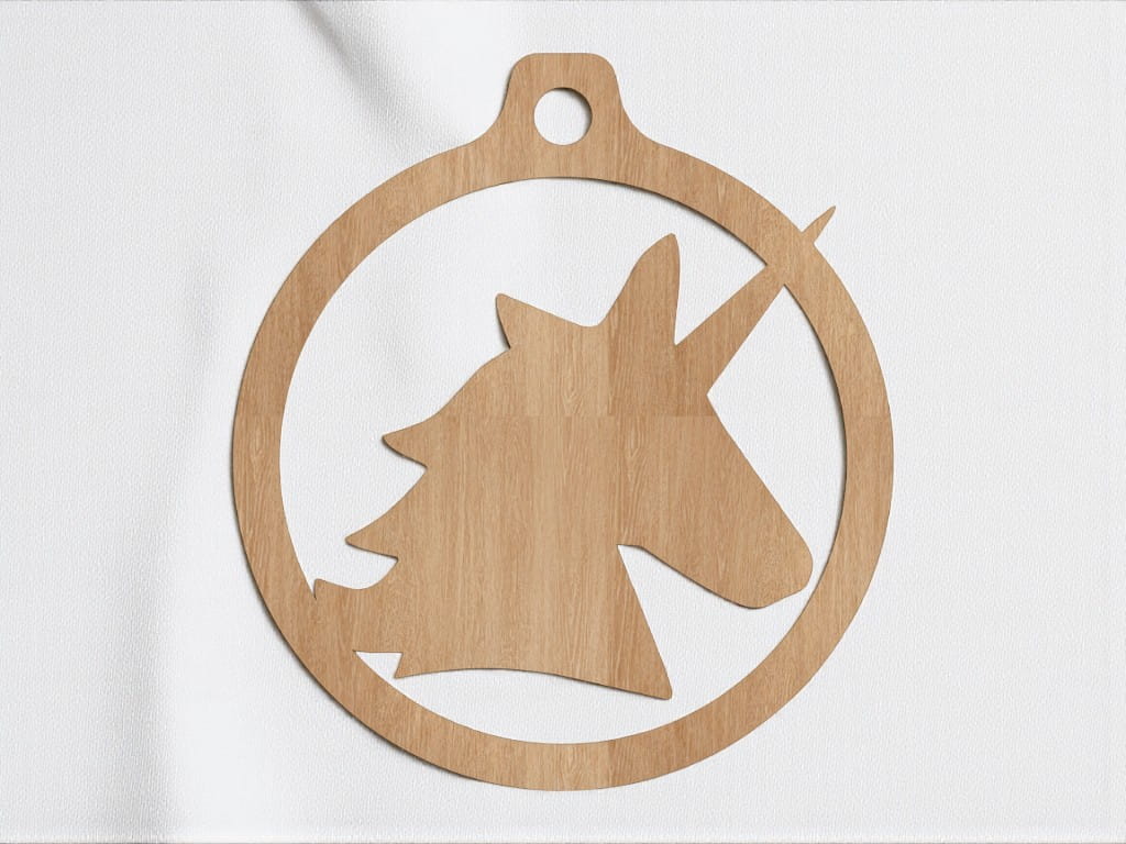 Laser Cut Unicorn Christmas Bauble