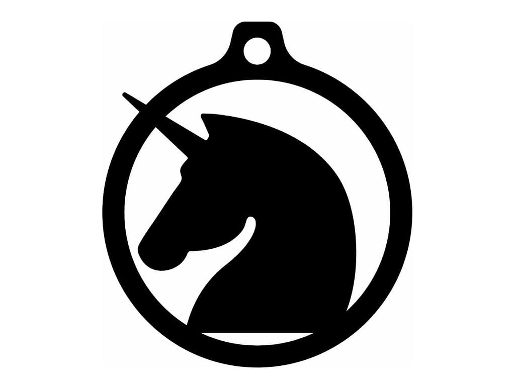 Laser Cut Unicorn Head Christmas Ornament