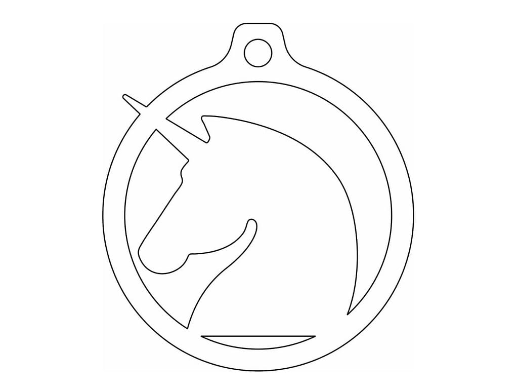 Laser Cut Unicorn Head Christmas Ornament