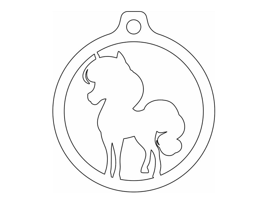 Laser Cut Unicorn Christmas Tree Ornament