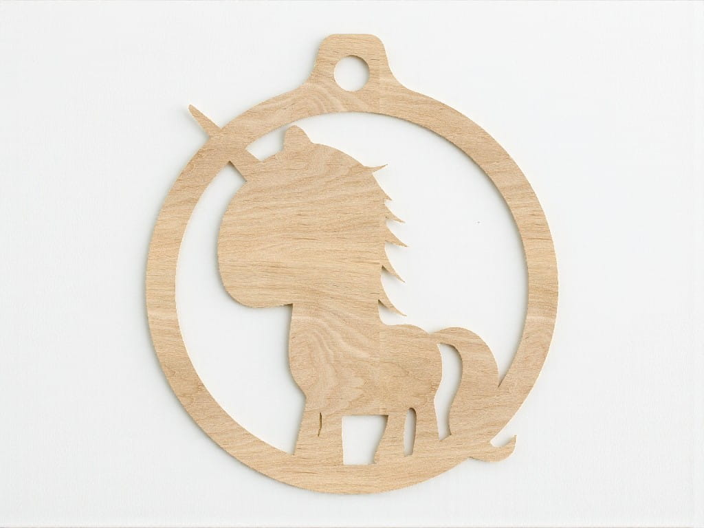 Laser Cut Cute Unicorn Christmas Ornament