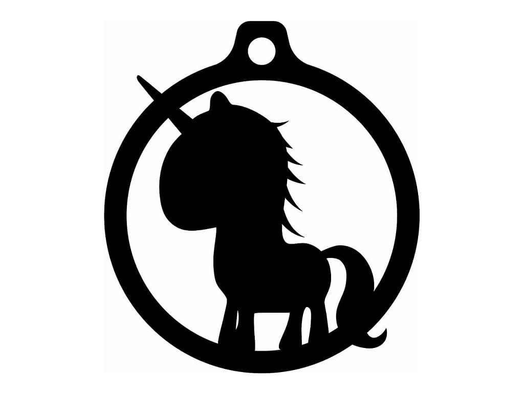 Laser Cut Cute Unicorn Christmas Ornament