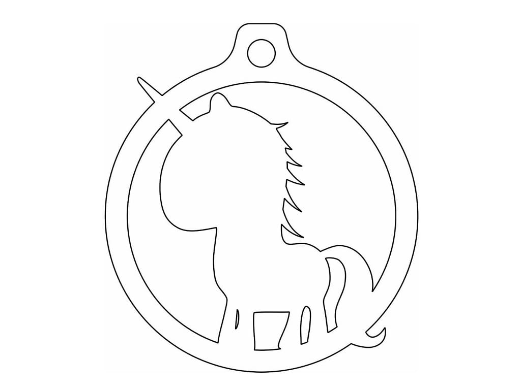 Laser Cut Cute Unicorn Christmas Ornament