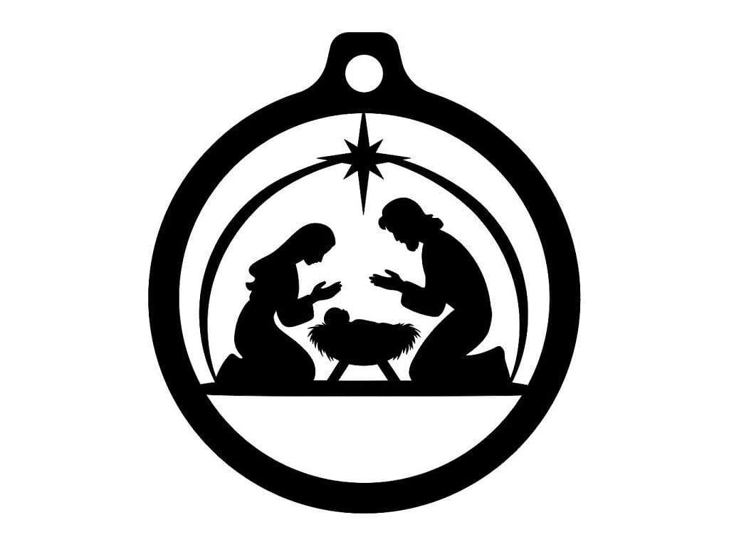 Laser Cut Nativity Scene Christmas Ornament