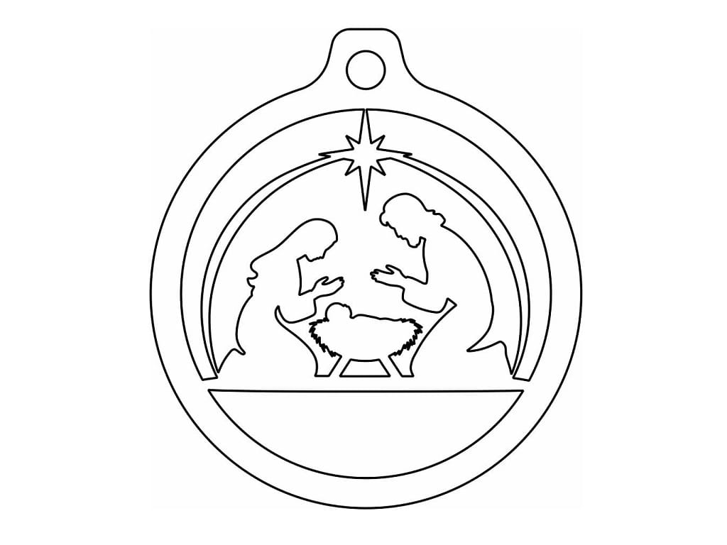 Laser Cut Nativity Scene Christmas Ornament