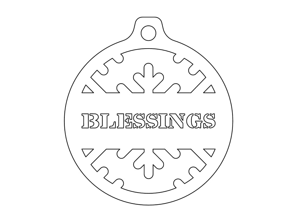 Laser Cut Blessings Christmas Ornament