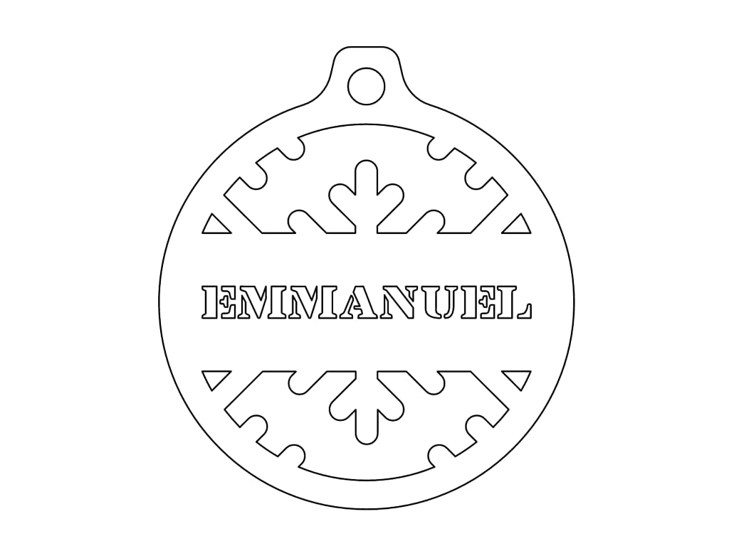 Laser Cut Emmanuel Christmas Ornament