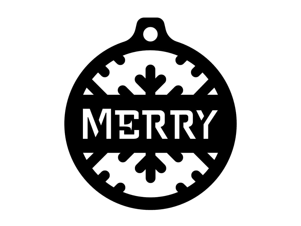 Laser Cut Merry Christmas Ornament