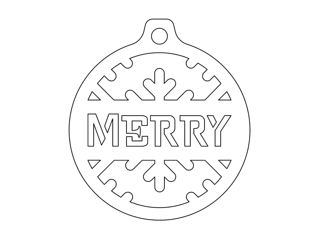 Laser Cut Merry Christmas Ornament