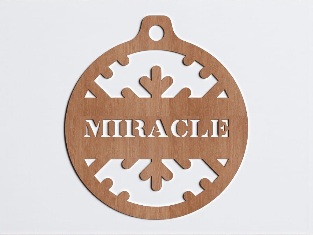 Laser Cut Miracle Christmas Ornament