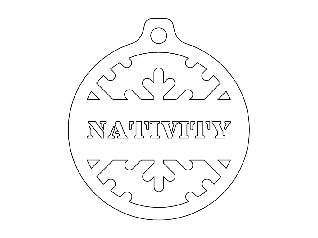 Laser Cut Nativity Christmas Tree Bauble