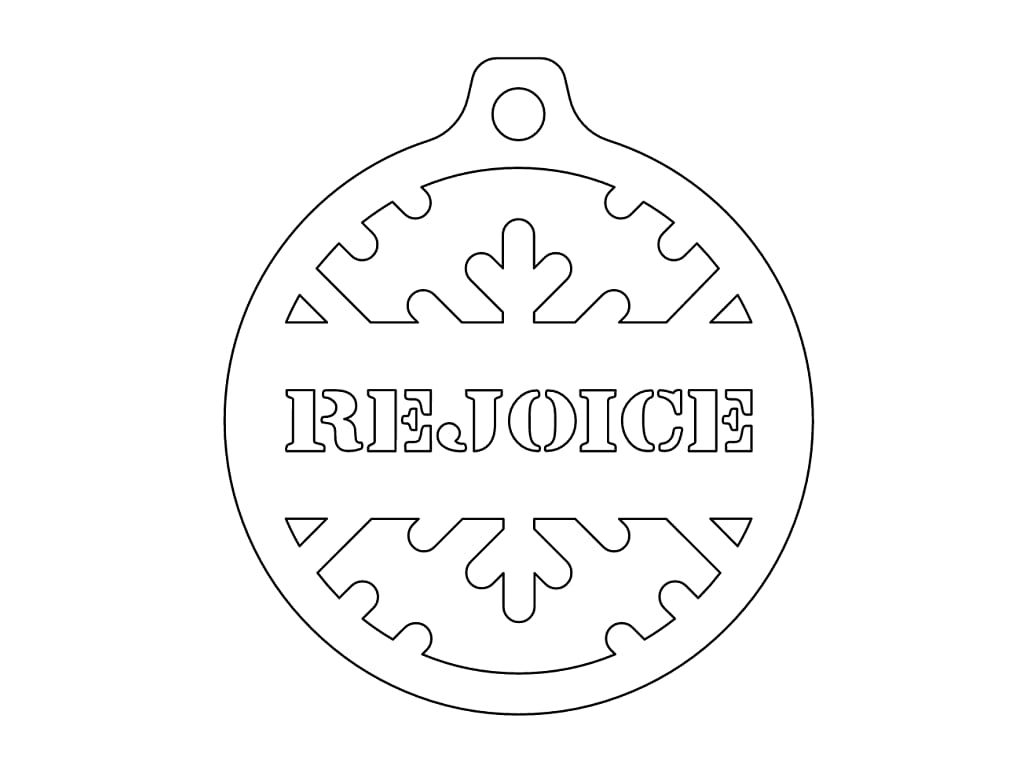 Laser Cut Rejoice Christmas Ornament