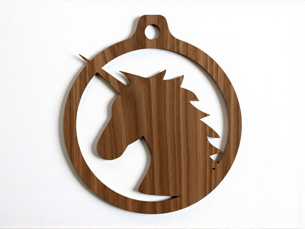 Laser Cut Unicorn Christmas Ball Ornament