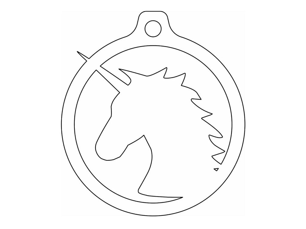 Laser Cut Unicorn Christmas Ball Ornament