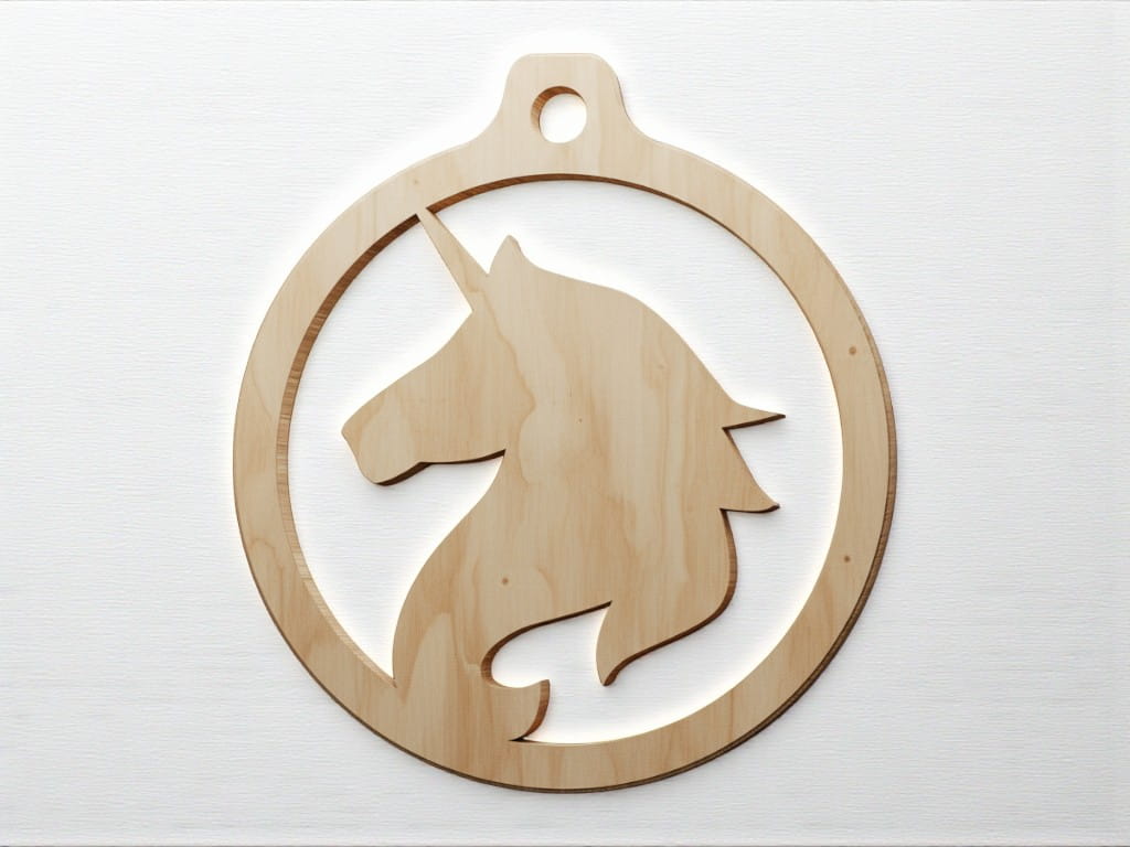 Laser Cut Unicorn Christmas Ornament Festive Decor