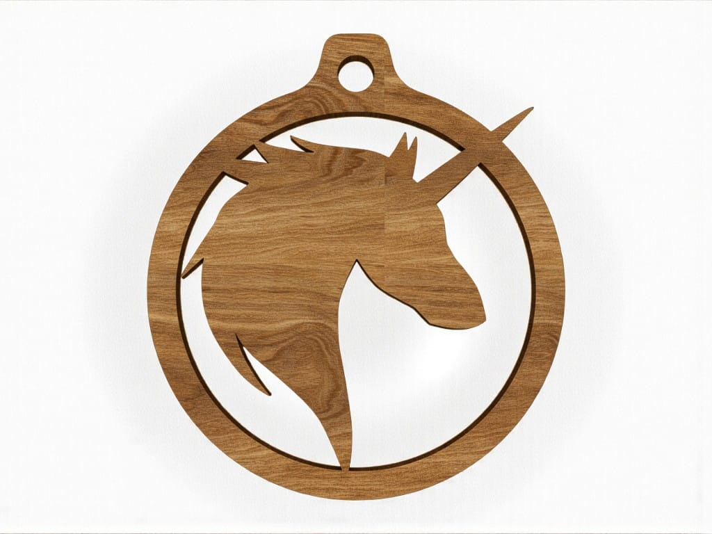 Laser Cut Unicorn Christmas Tree Hanging Ornament