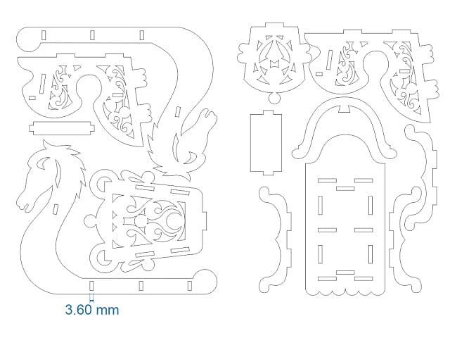 Laser Cut Christmas Sleigh Decor