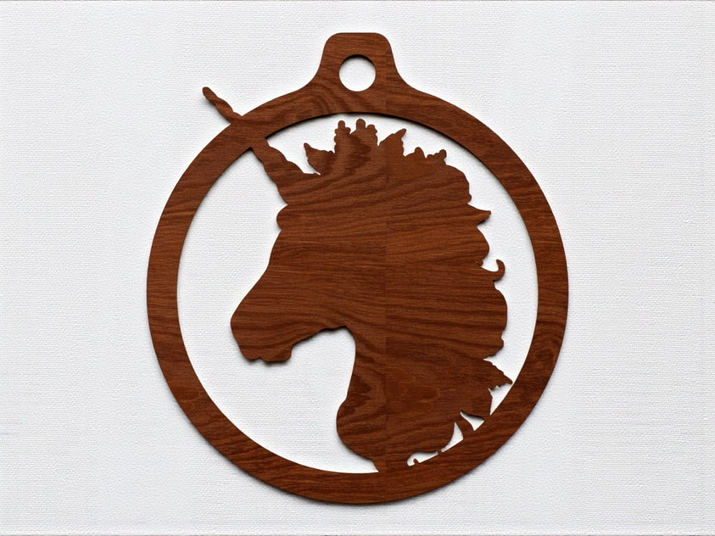 Laser Cut Unicorn Xmas Bauble