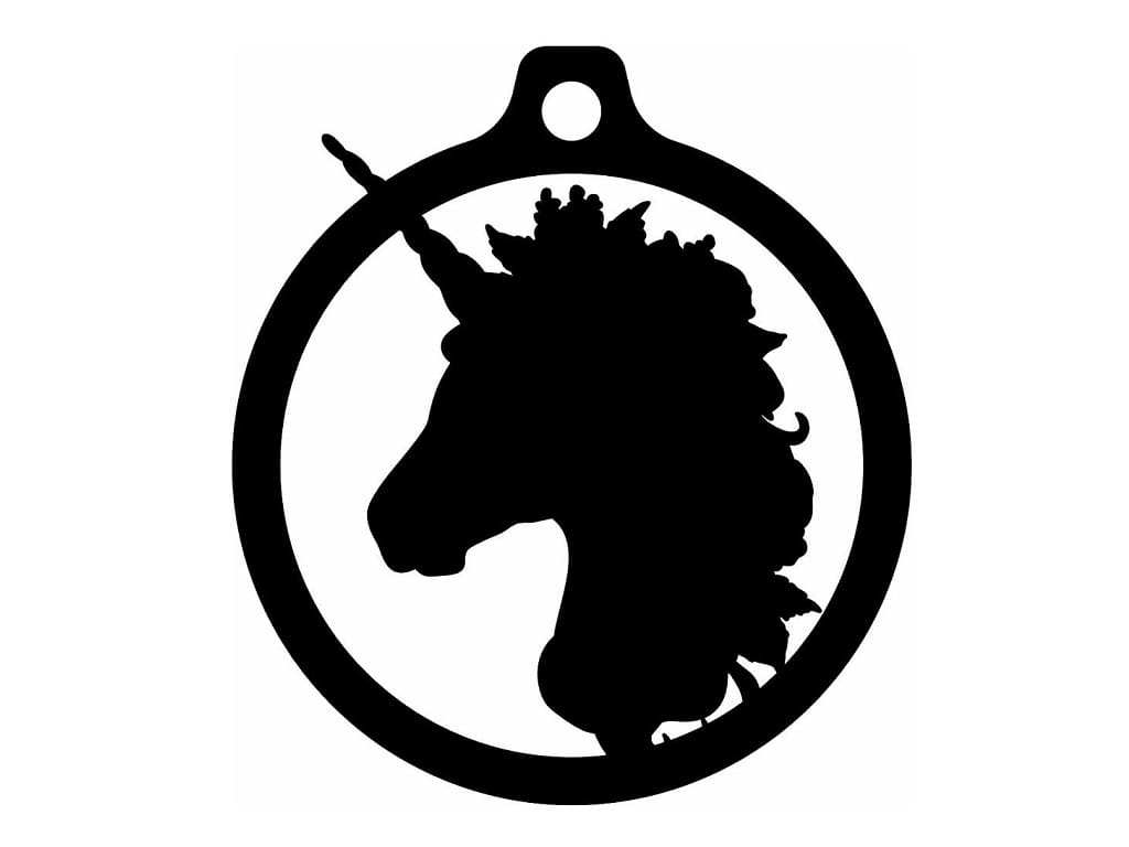 Laser Cut Unicorn Xmas Bauble