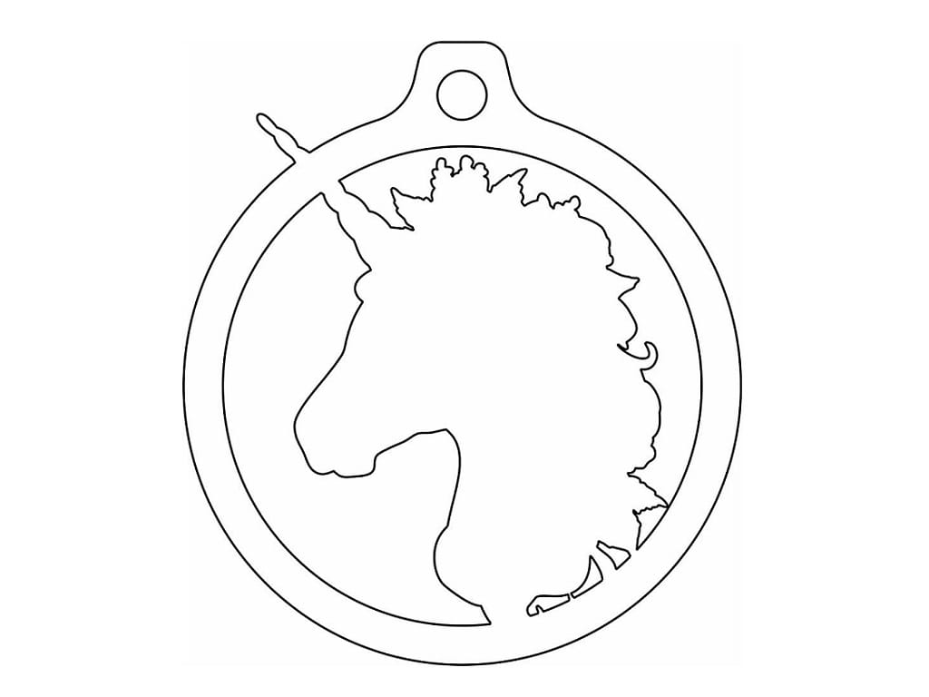 Laser Cut Unicorn Xmas Bauble