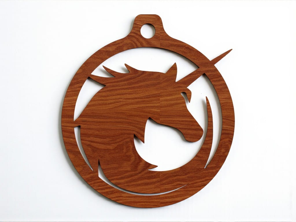 Laser Cut Unicorn Bauble Decorative Christmas Ornament